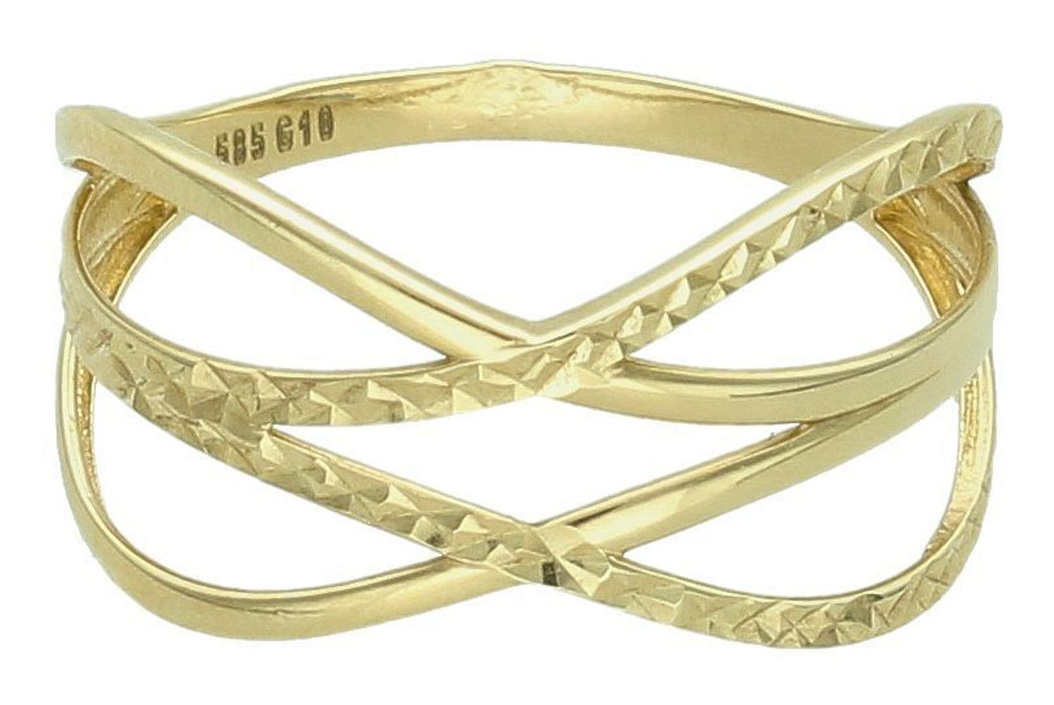 Pierścionek złoty 585 szeroki z grawerowaniem PI 3056 Ażurowy pierścionek złoty wykończony wyjątkowymi detalami o misternym szlifie. Połączenie delikatnych refleksów złota błyszczącym grawerem 1.jpg